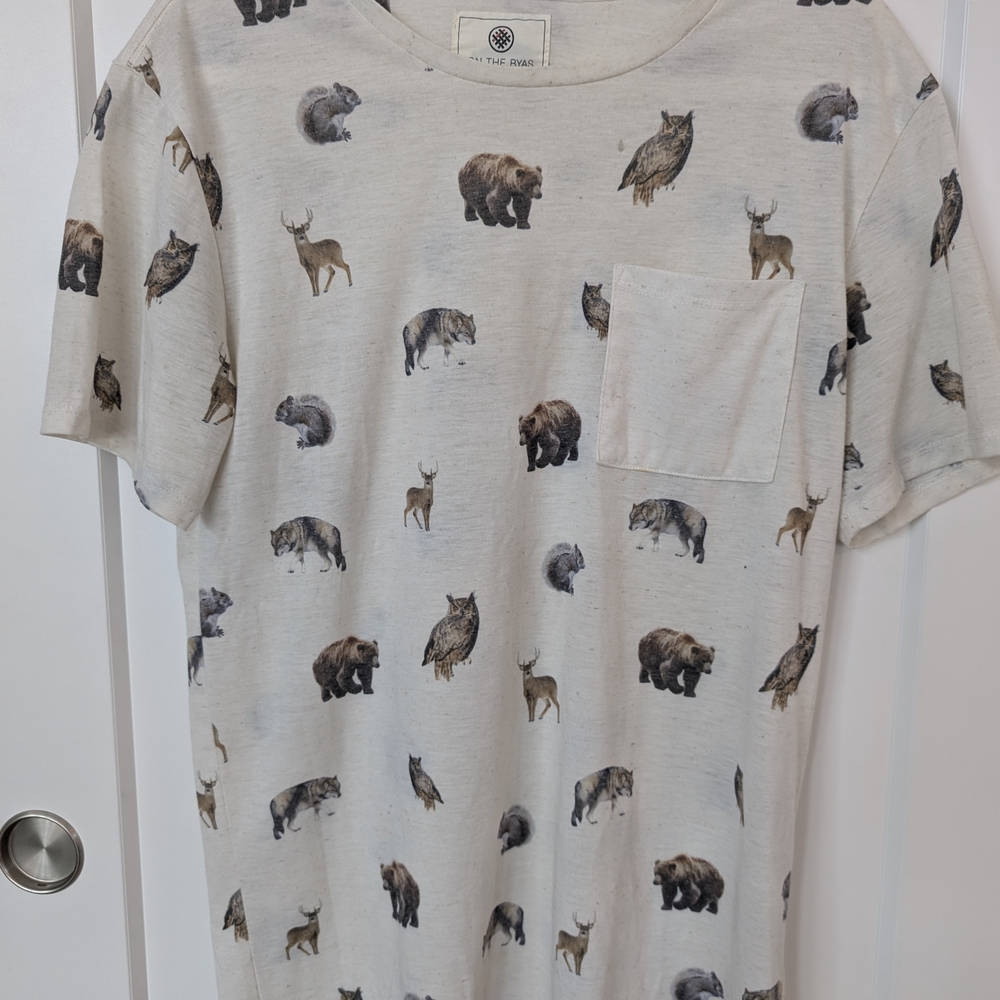 Cream Animal Print Men's T-Shirt
